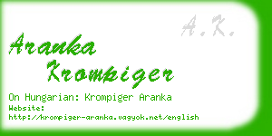 aranka krompiger business card